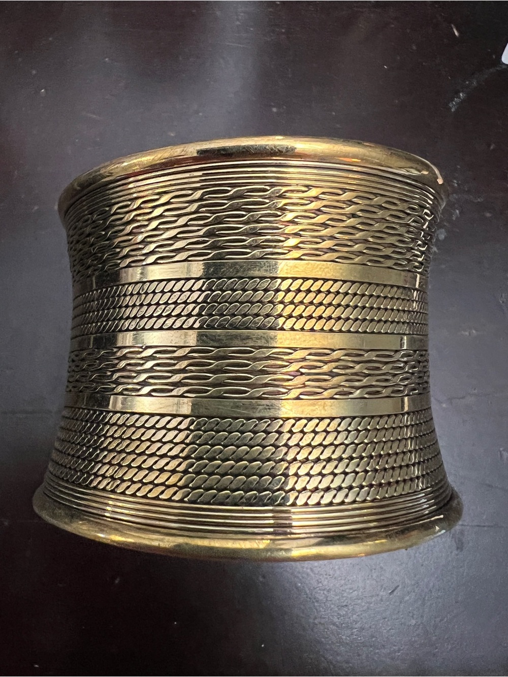 Wide Textured Copper Cuff Bracelet
